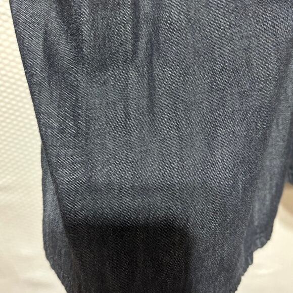 Hippie Laundry M Dark Denim Chambray Off the Shoulder Ruffle Sleeve Mini Dress - Picture 2 of 10